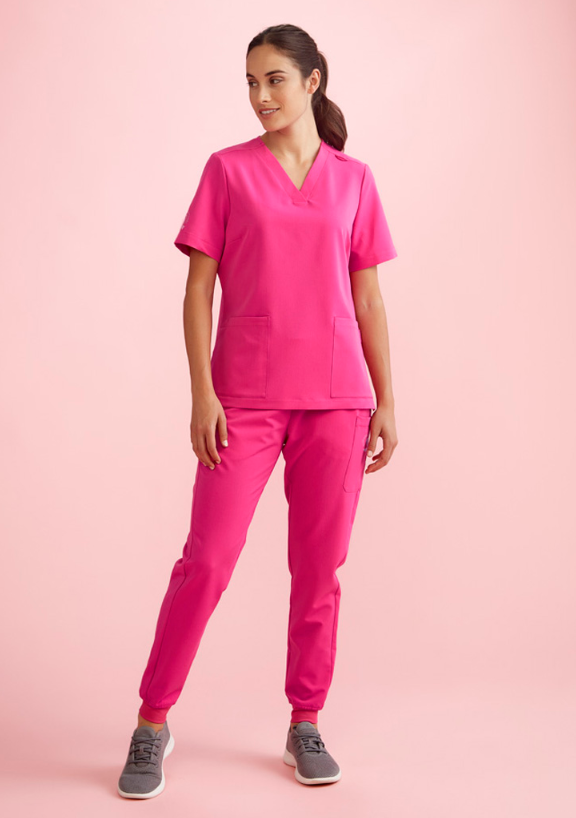 Pink Ribbon Jogger Scrub Pant Pink XXS